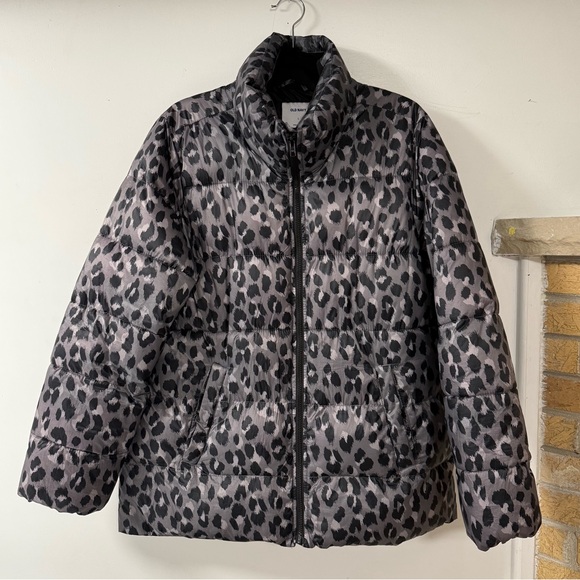 Old Navy Jackets & Blazers - Leopard Print Puffer Jacket